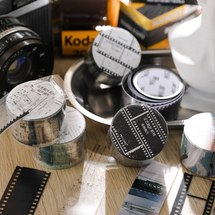 Momo PET White Ink Tape Literary Film Series Retro Literary DIY Handbook Decoration Material Loop Stickers