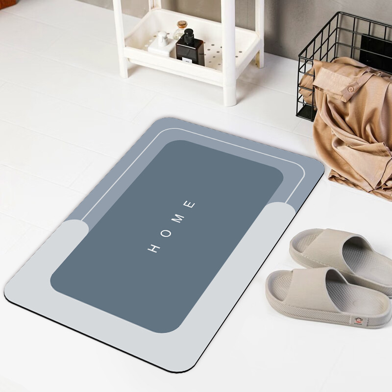 Alfombra de entrada estilo minimalista con letras, tapete absorbente para baño y puerta, diseño moderno de diatomeas
