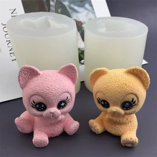 可爱 小熊狐狸慕斯蛋糕巧克力硅胶模具手工DIY石膏滴胶蜡烛装饰模
