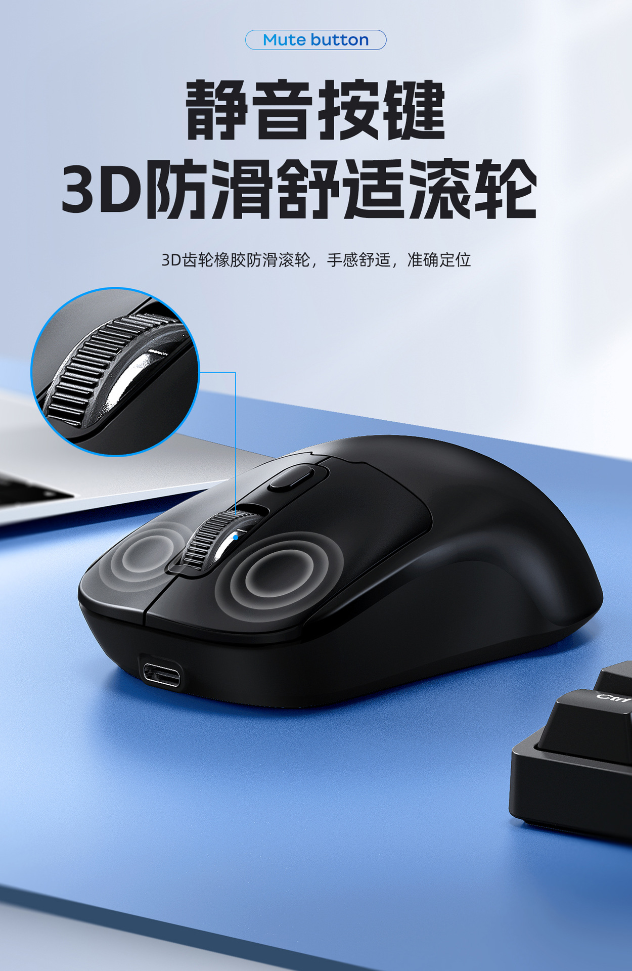T-WOLF Thunder Wolf Q3 Bluetooth Kablosuz Fare Çift Modlu Şarj 2.4G Dizüstü Ofis Fare Sessiz