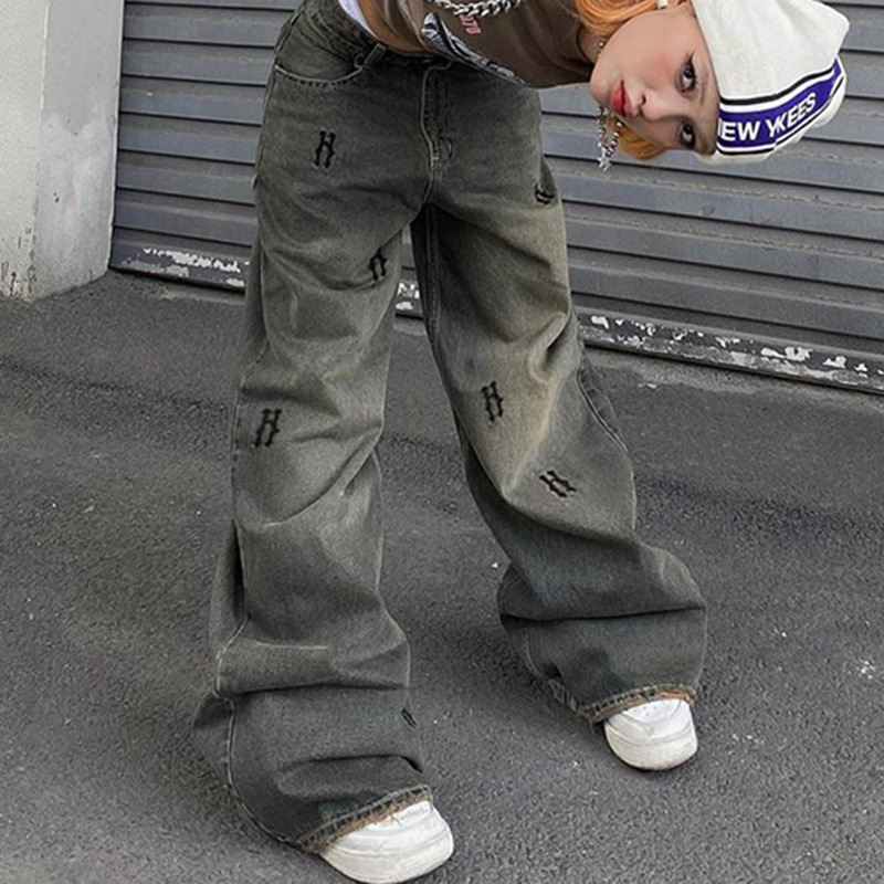 Jeans Amples Taille Basse Style Hip Hop Et Rétro Pour Femme_voghion.com