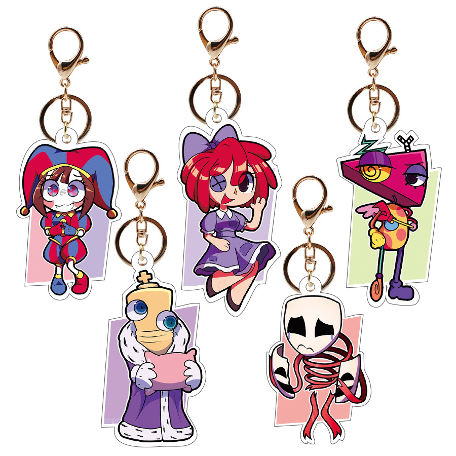 Transfronterizo el increíble circo digital circo acrílico llavero payaso encanto