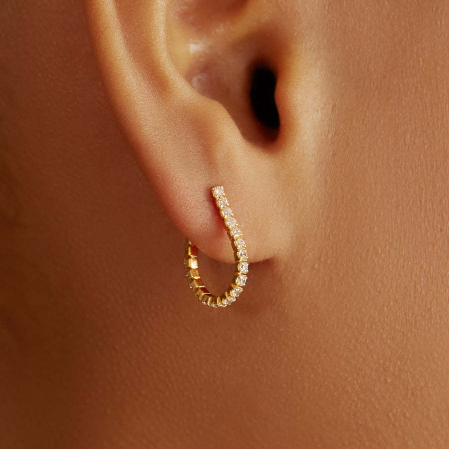 Simple Style U Shape Copper Plating Zircon Earrings 1 Pair