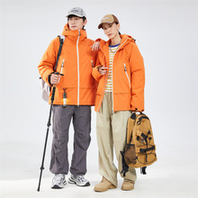 秋冬山系三防冲锋衣加厚石墨烯棉服男女款外套旅行户外情侣登山服