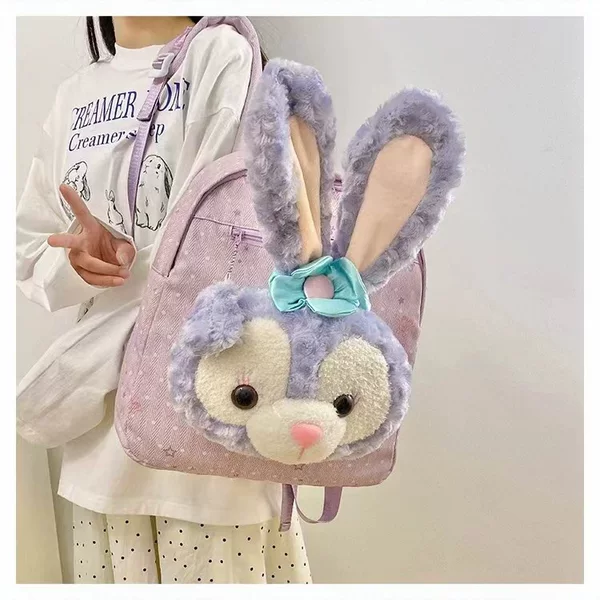 Paradise Academy Duffy and Sherry plush backpack, cartoon doll bag, large-capacity student bag, best-selling model