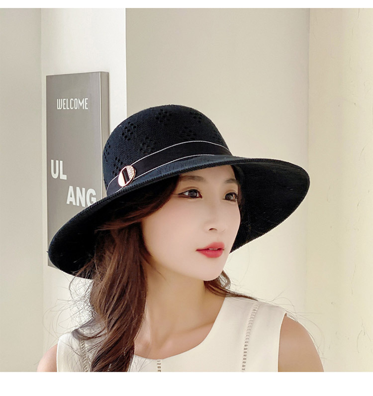 Women's Simple Style Solid Color Wide Eaves Sun Hat display picture 13