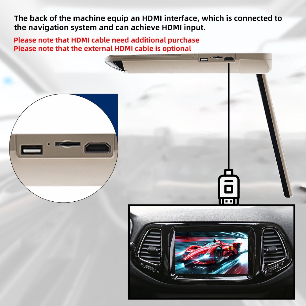 13.3inch Universal Business Vehicle and Bus In-Car Tv Monitor Ips High-Brightness Screen Mp5 Player with HDMI