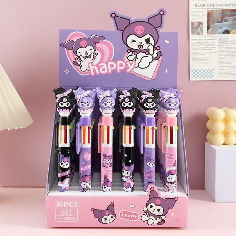 Coreano de dibujos animados lindo mascota colección multi-color pluma linda chica diez colores bolígrafo estudiante diario pluma de color