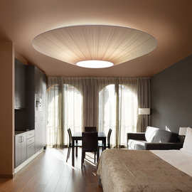 客厅吸顶灯简约现代大气创意个性圆形酒店大堂卧室餐厅布艺灯具