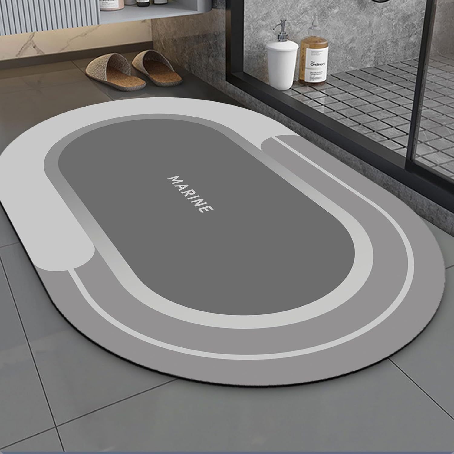 Alfombra de baño suave de tierra de diatomeas, alfombra antideslizante para puerta de entrada, alfombra para puerta de entrada, inodoro, cocina, alfombra para pies, alfombra a prueba de humedad