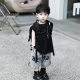 Boys 2025 Summer New Shoulder Pad Children's Simple Cool Sleeveless Vest Printed Shorts suit Children