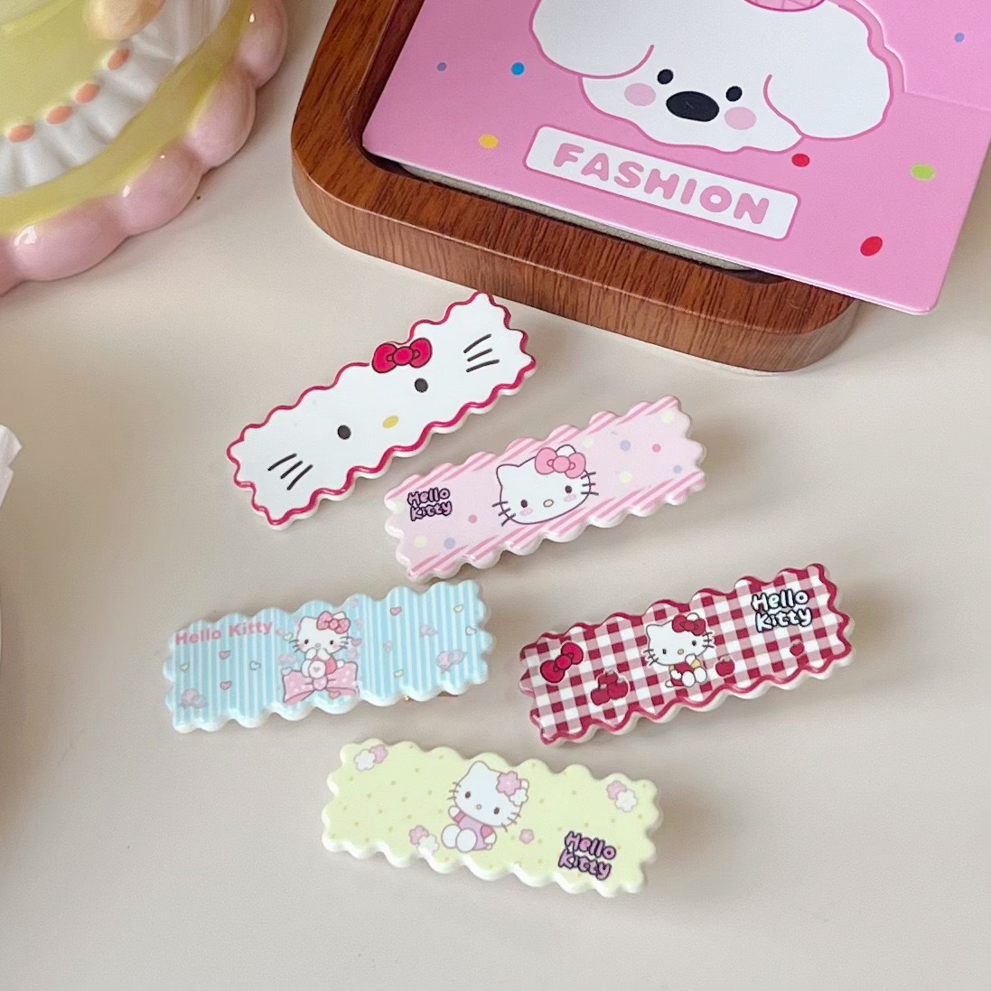 Cute Cartoon Cat Rectangular Hairpin Ins Girly Heart Bangs Side Clip Cute Retro Hairpin Headdress for Women