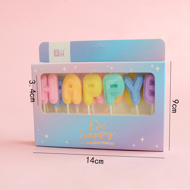 Colorful Cartoon Cute Letter Candles Set For Birthday Candy Colored Cartoon Cakes Photo Decorations And Atmosphere Setups_voghion.com