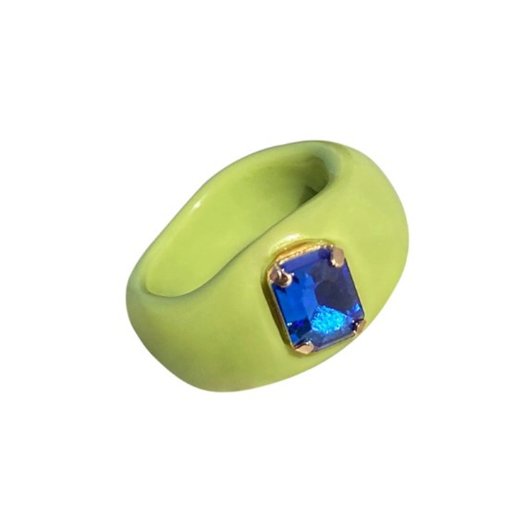 Rings Classification Street Occasion Wholesale Jewelry Ig Style Geometric Resin Rhinestones Inlay Rings
