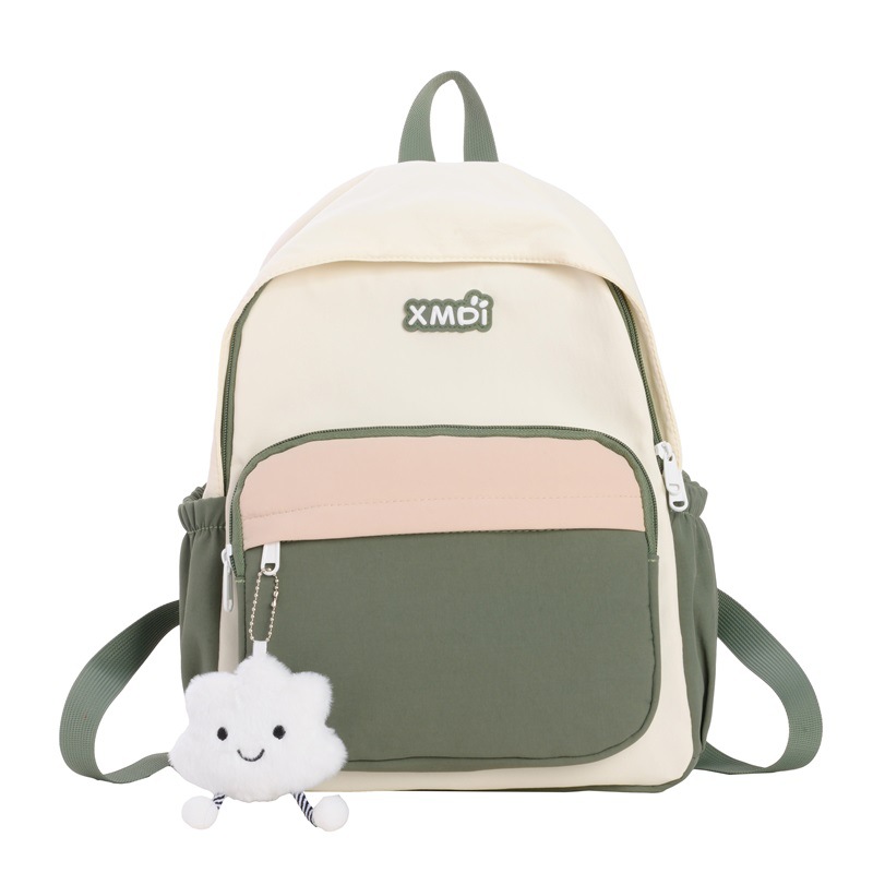Mochila coreana ins-viento para niños y niñas, mochila casual simple de gran capacidad, mochila de color, mochila infantil, adorable colgante.