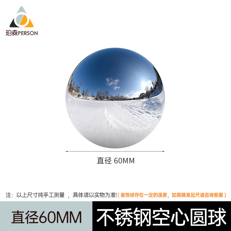Bola de acero inoxidable bola hueca brillante espejo pared valla ventana decoración BOLA DE Navidad jardín paisaje bola flotante