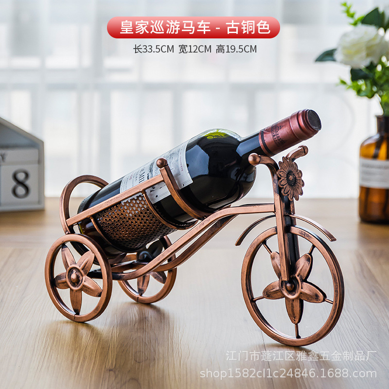 Fabricantes al por mayor armarios de vino de estilo europeo creativos armarios de vino domésticos armarios de botellas de vino estantes de vino de arte de hierro estantes inclinados de estilo retro de lujo ligero