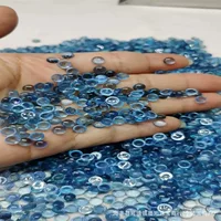 Заводская оптовая натуральная морская голубая круглая поверхность кольца чистая, без черного, без трещин, насыщенный лед флуоресцентный