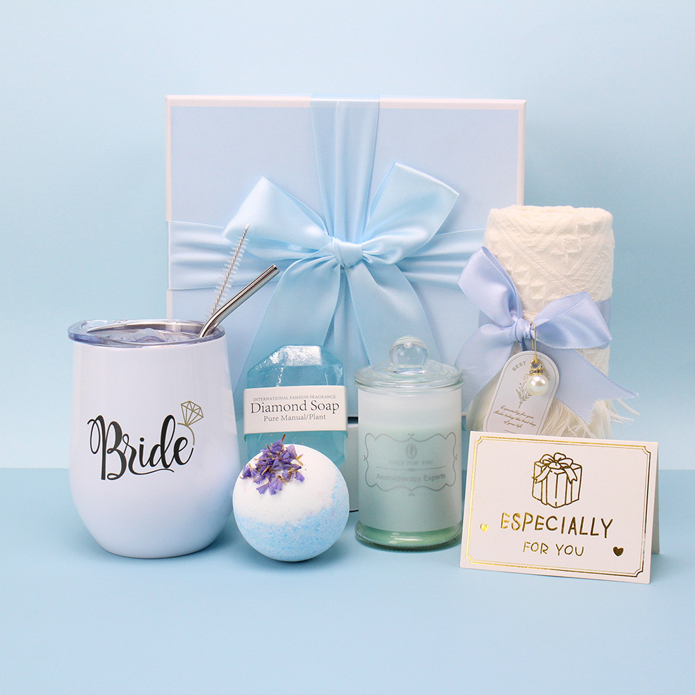 Vaso Térmico de Gran Capacidad de 20 oz para Auto, Juego de Regalo con Sales de Baño, Acero Inoxidable 304, Caja de Regalo de Lujo Ligero