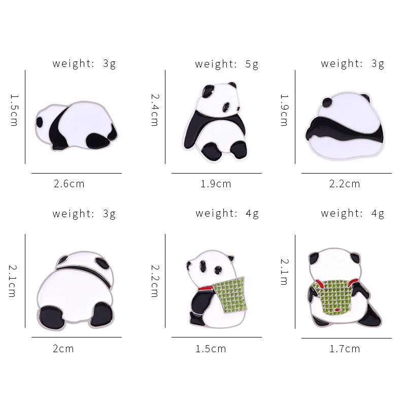 Chinoiserie Panda Aleación Enchapado Unisexo Broches display picture 1