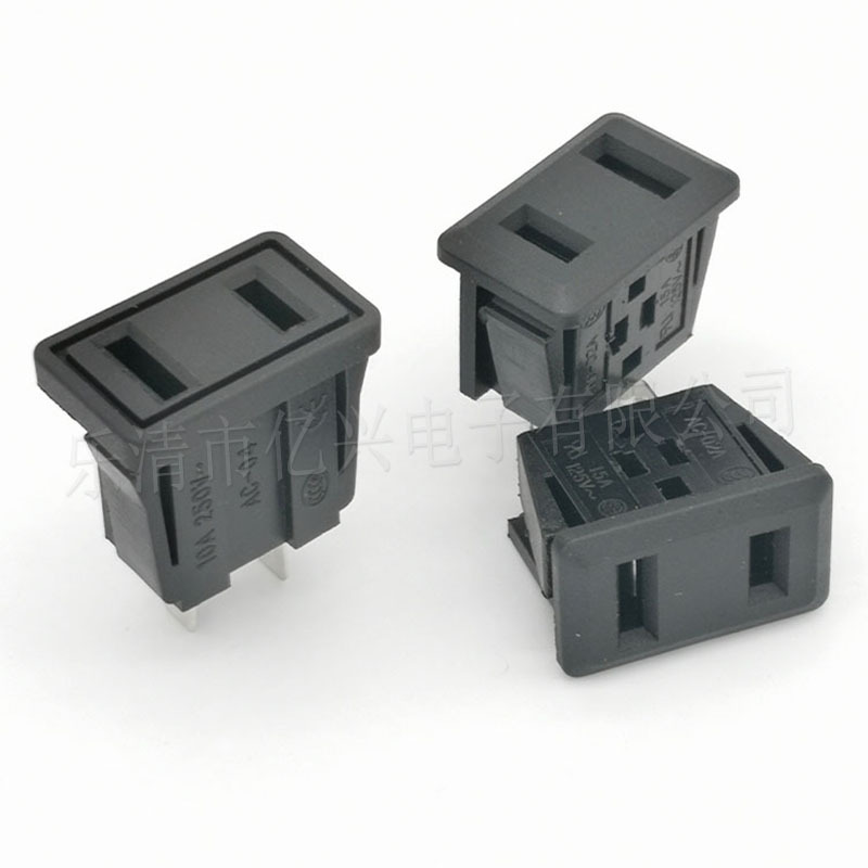 供应美规2孔插座模块嵌入式10A250VAC电源插座日规二插器皿插座铜