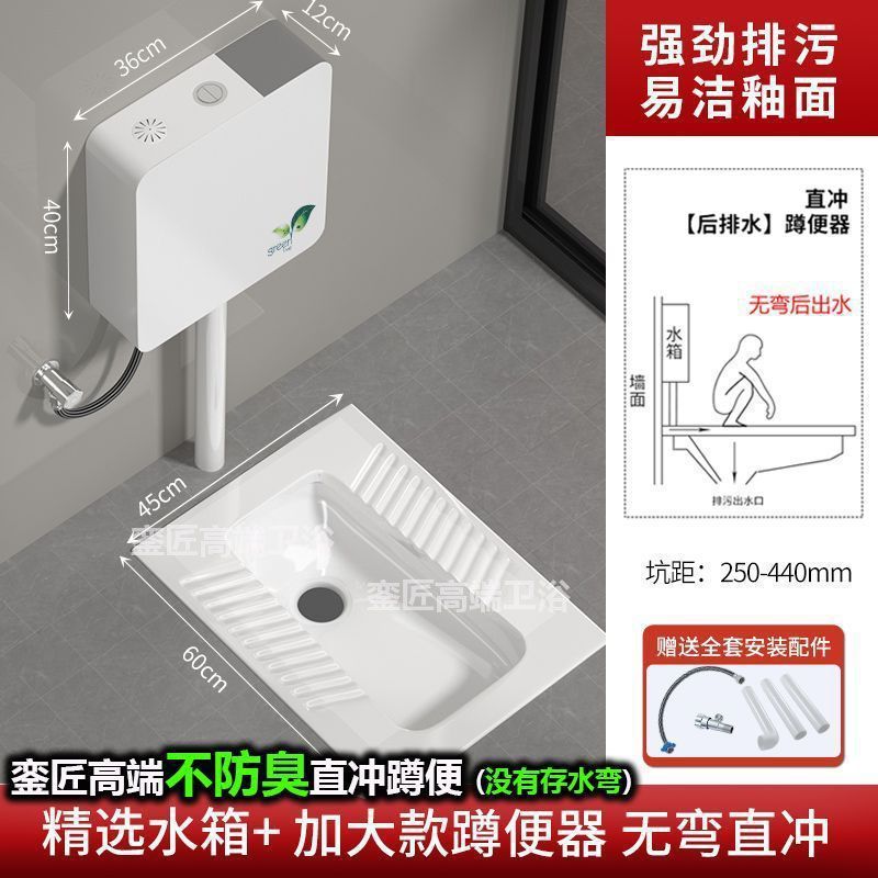 品牌蹲便器水箱卫生间后排蹲坑便池大便器蹲便器大号特大号家用|undefined