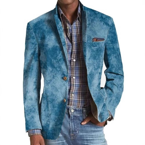 European and American Independent Website Wish Cross-Border Popular Suit Jacket Striped Plaid Business Casual Men's Suit Jacket