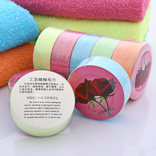 Pure cotton color compressed towel wholesale Lvyou outdoor hotel disposable portable towel advertising LOGO customization