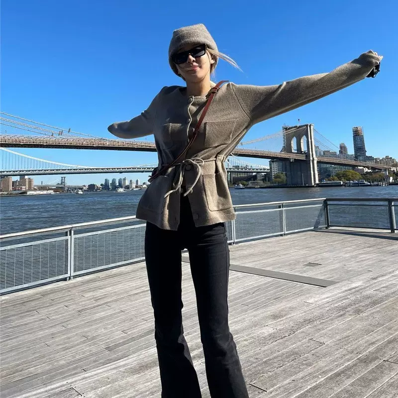 现货 高腰微喇牛仔裤女2025夏东大门款长裤同款INSTANTFUNKro*e