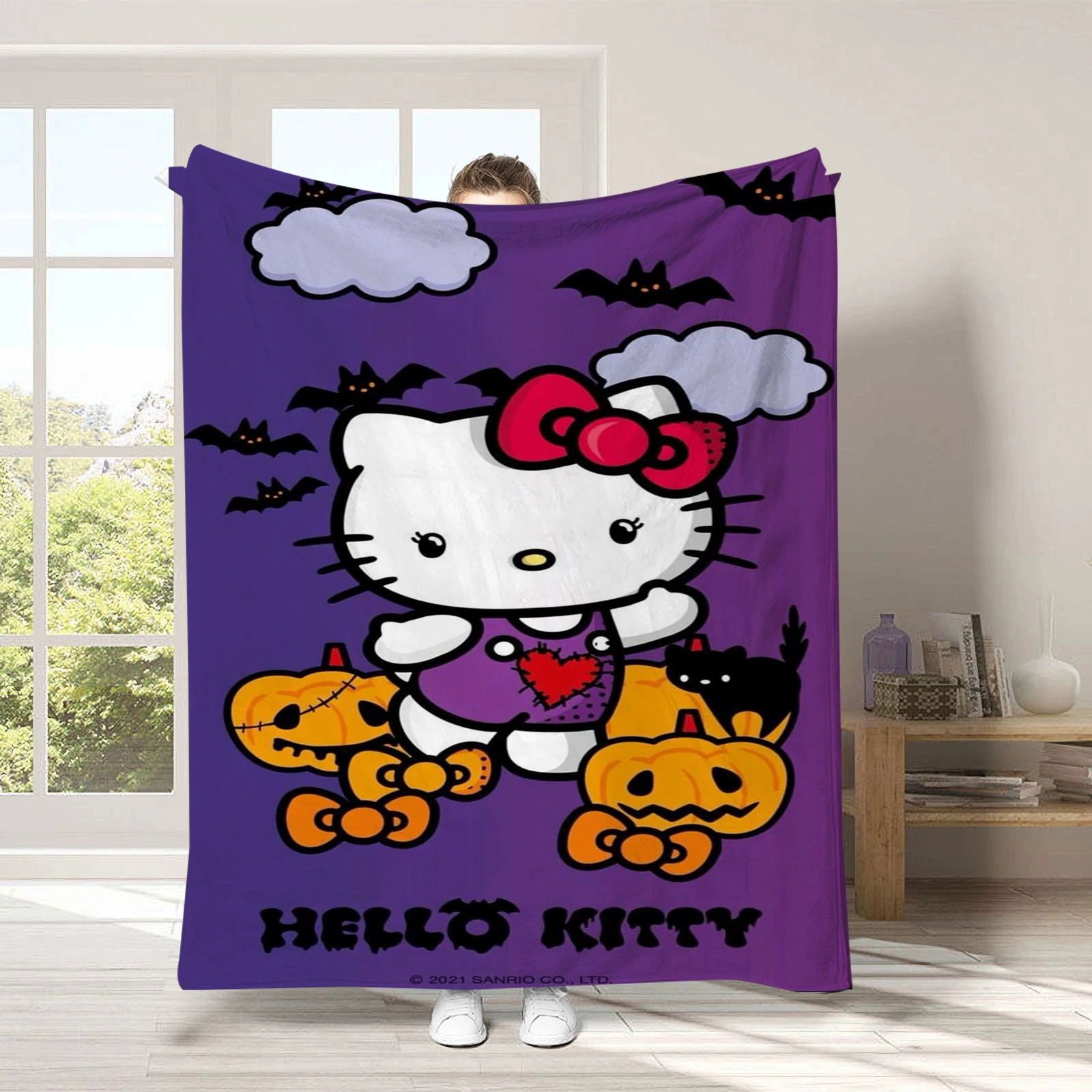 Hello kitty, детское одеяло для сна, диван для сна, хэллоуин, увеличенная толщина, (跨境贸易)