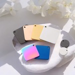 欧美不锈钢狗牌吊坠镜面抛光方形吊牌激光刻字logo可DIY钥匙扣