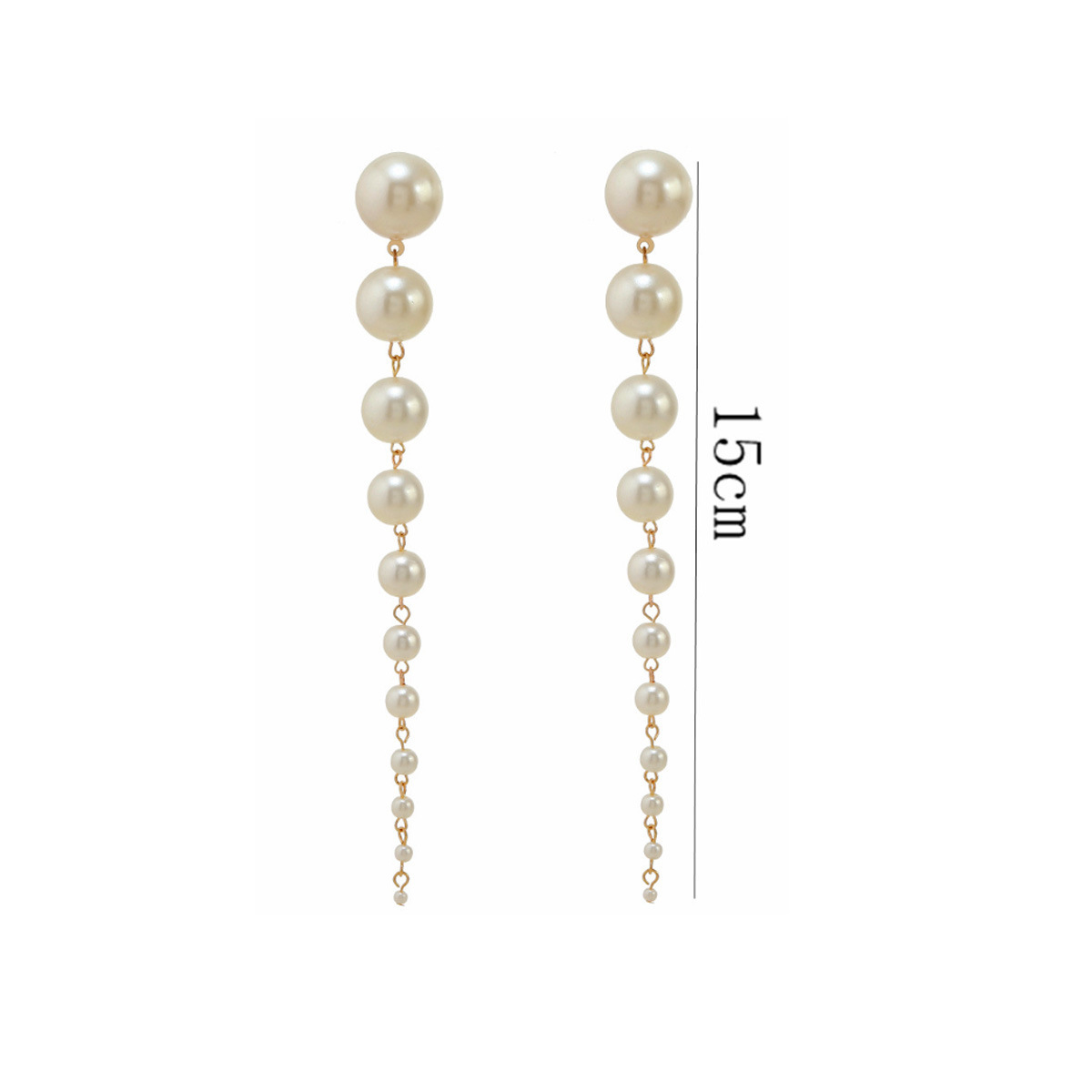 Brincos longos de pérolas, modelo Cross-Border, sucesso de vendas, com personalidade europeia e americana, exagerados e versáteis._voghion.com