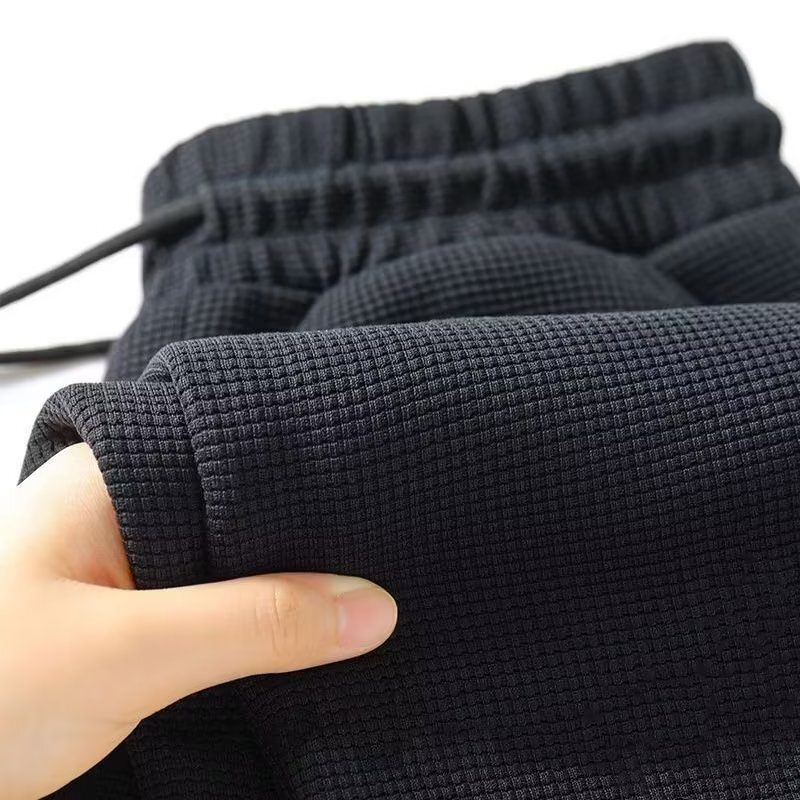 Men's Straight-Leg Casual Pants for Work, Summer Trendyy Loose and Versatile Drapedy Waffle Leggings Pants Men's Straight-Leg Casual Pants for Work, Summer Trendyy Loose and Versatile Drapedy Waffle Leggings Pants