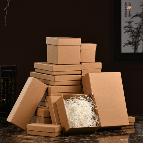 Wholesale kraft paper hard box toys socks leggings heaven and earth cover birthday gift empty box gift packaging box