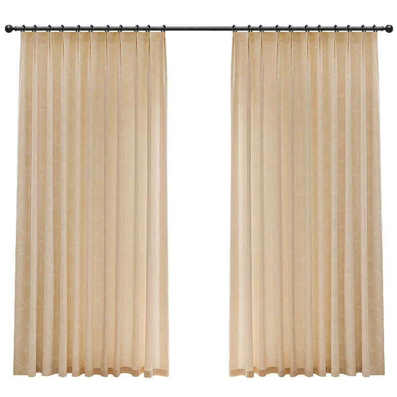Enviar cortinas semi-opacas modernas y simples estereotipadas, cortinas para ventanas, salas de estar, dormitorios, cortinas jacquard de cachemira cremosas de alta calidad