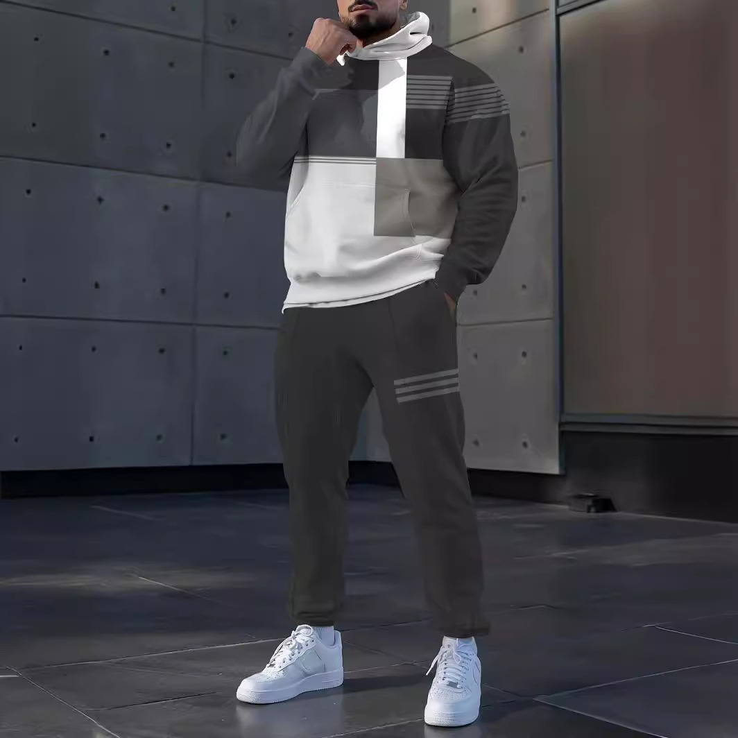 Primavera 2023 nuevo eBay AliExpress Amazon hombres deportes traje casual 3D impreso cuello redondo Pantalones