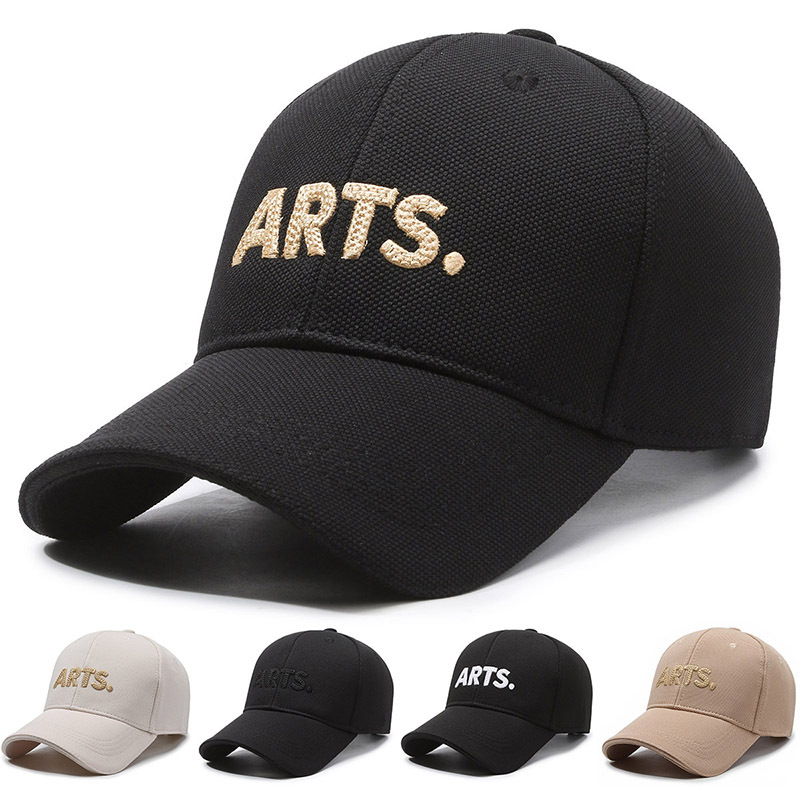 Men's Pineapple Fabric 2024 Hard Top Embroidered Baseball Cap Korean Style Versatile Casual Outdoor Duckbill Cap with Letter Embroidery