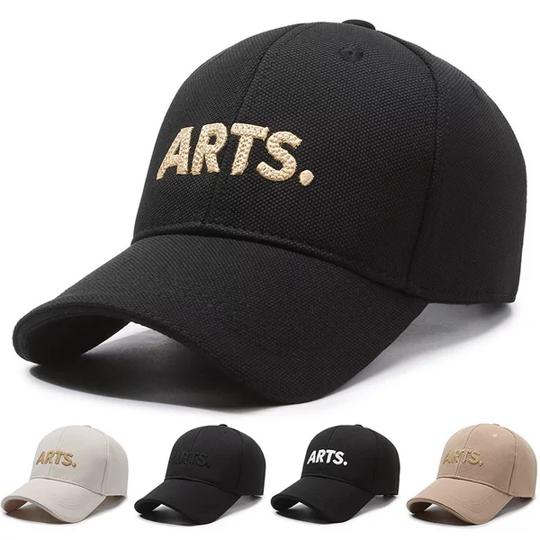 Men's Pineapple Fabric 2024 Hard Top Embroidered Baseball Cap Korean Style Versatile Casual Outdoor Duckbill Cap with Letter Embroidery