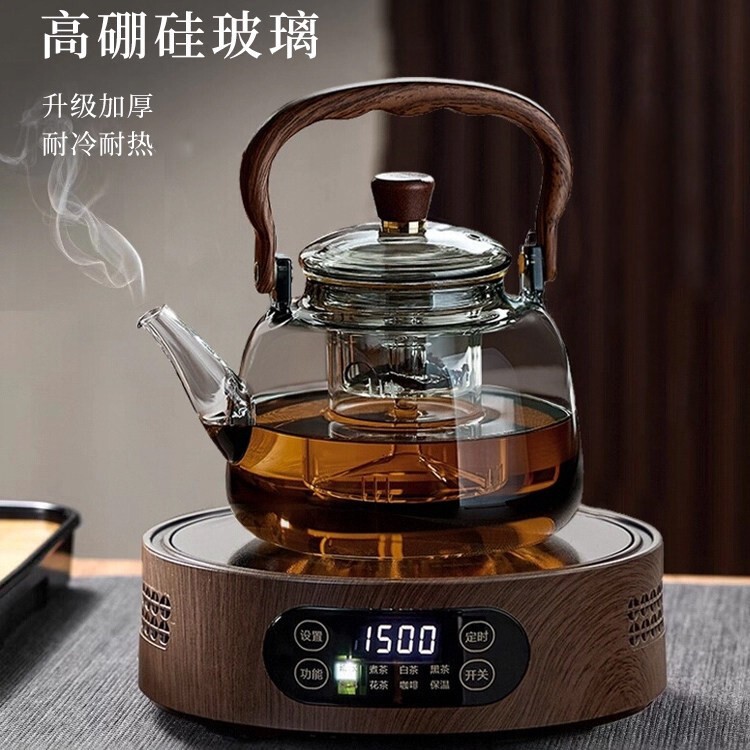 Thickened glass tea kettle, 2026 new model, tea brewing pot for home use, special kettle for electric ceramic stoves, tea set with handle Thickened glass tea kettle, 2026 new model, tea brewing pot for home use, special kettle for electric ceramic stoves, tea set with handle