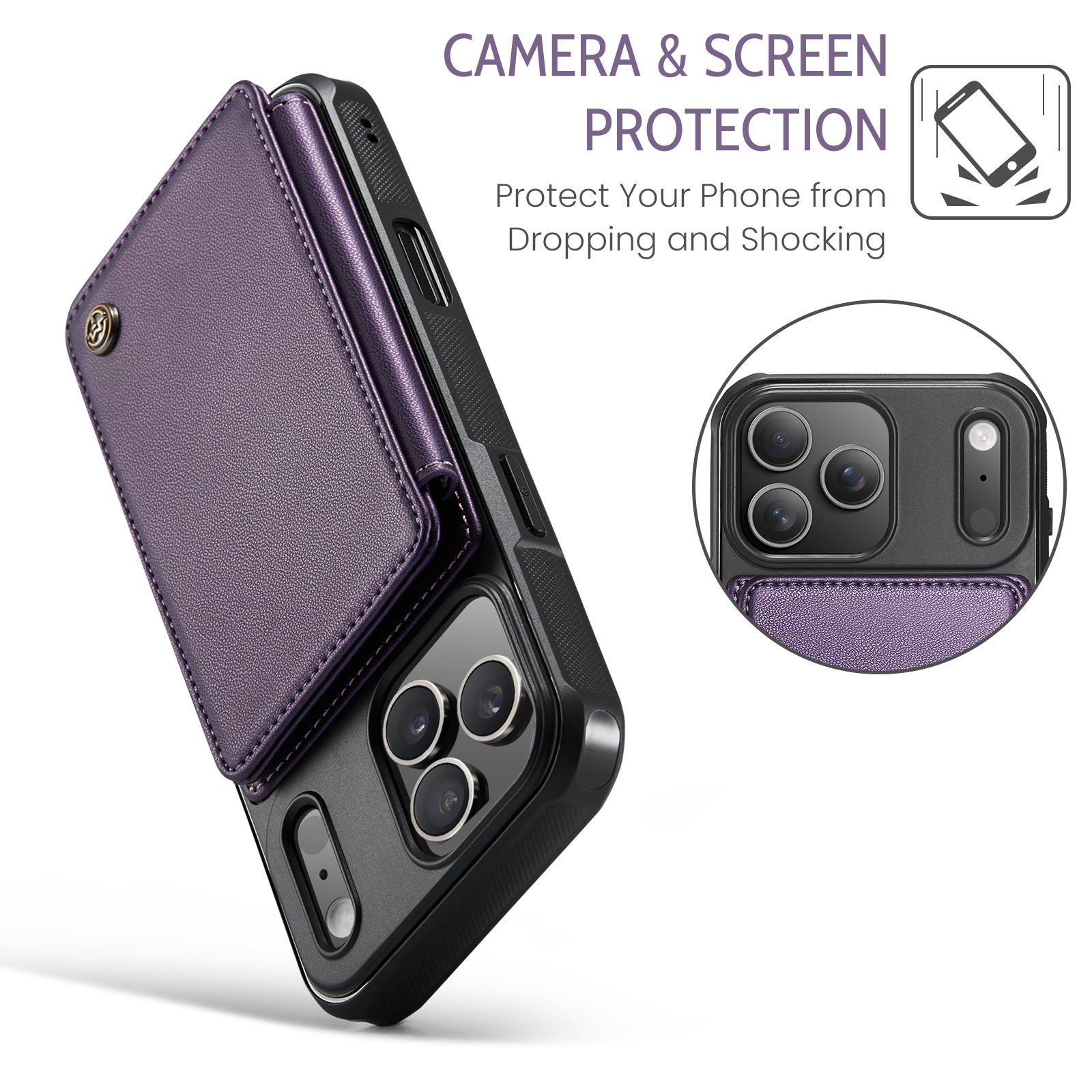 Iphone 17 Max 16 Plus Case With Card Holder Anti-drop Protection_voghion.com