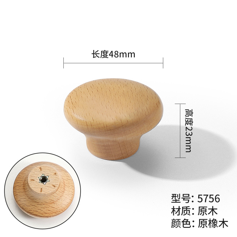 Tirador de madera estilo vintage para muebles