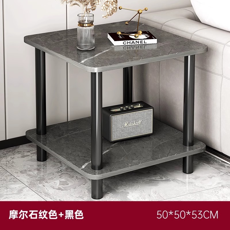 Mesa de té simple, mesa creativa moderna, mesa cuadrada simple, gabinete de sofá, gabinete de cabecera doméstico, estante de almacenamiento