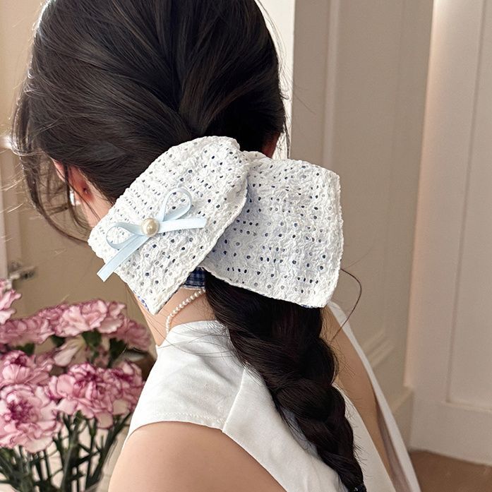 韓国風文学風中空花刺繍ヘアゴム女性用ハイエンドチェリーヘアロープ2025新スタイル|undefined