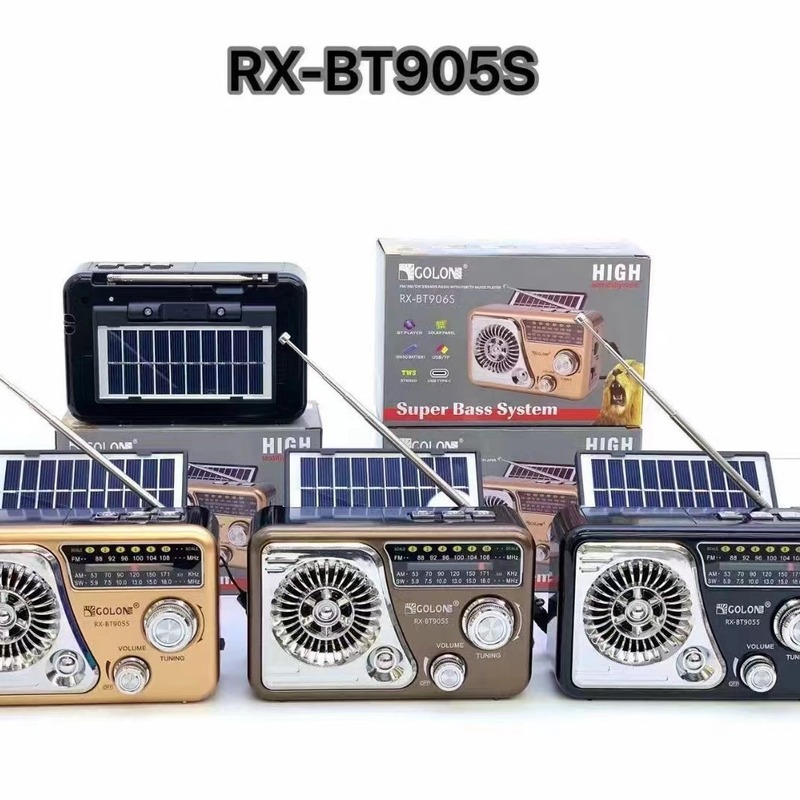 RX-BT905Sレトロbluetoothスピーカー太陽エネルギーfm/am/sw3バンド多機能ラジオカード音響|undefined