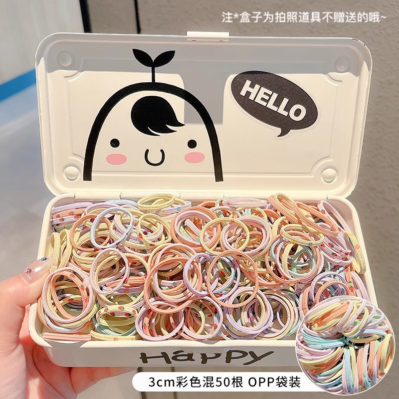 Banda de goma de alta elasticidad para niños, anillo de cabello para bebés, cuerda de cabello duradera, buena elasticidad para niñas, no lastimar el cabello, adornos de cabello de cola de caballo