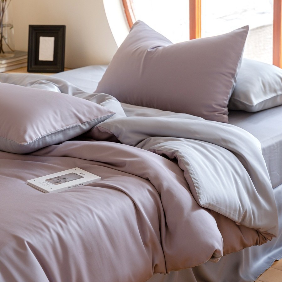 Ice Silk Duvet Cover Set 4-piece Tencel Summer Bedding Luxury_voghion.com