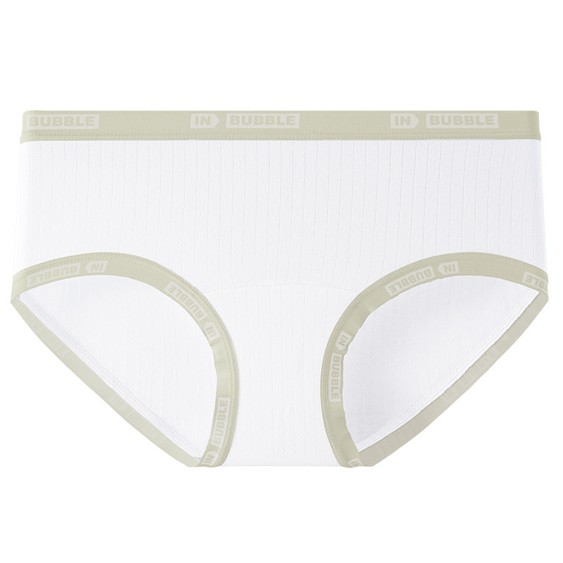 Bragas de algodón de clase A blanco puro sin teñir para mujer de cintura media 10A entrepierna antibacteriana alargada interior transpirable para mujer calzoncillos