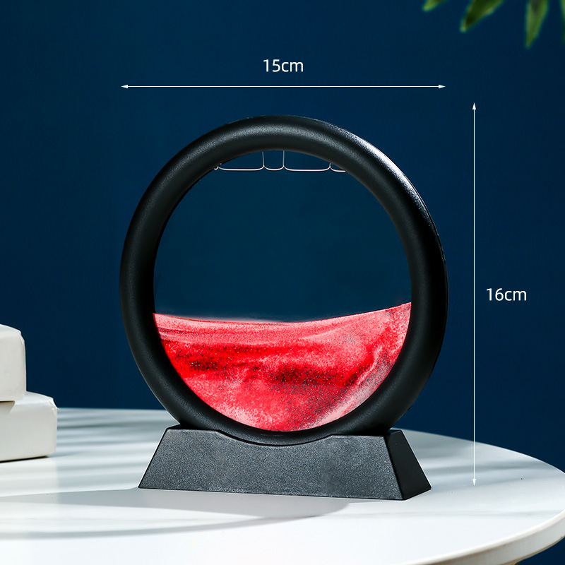 블랙 프레임 5inch 라운드 레드 샌드