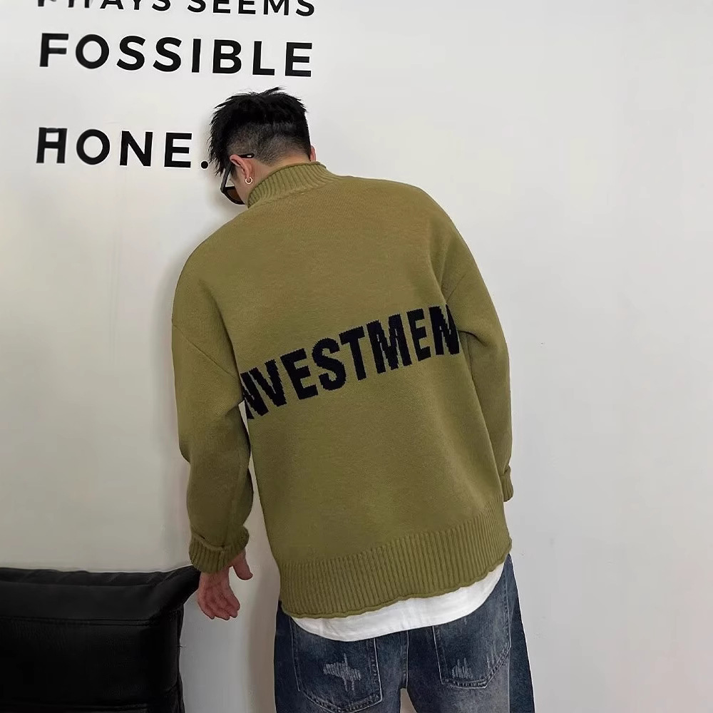 Japanese Style Retro Youth Zipper Cardigan Jacket Men's Autumn and Winter Knitwear Loose Simple All-match Sweater Coat Trendy Brand