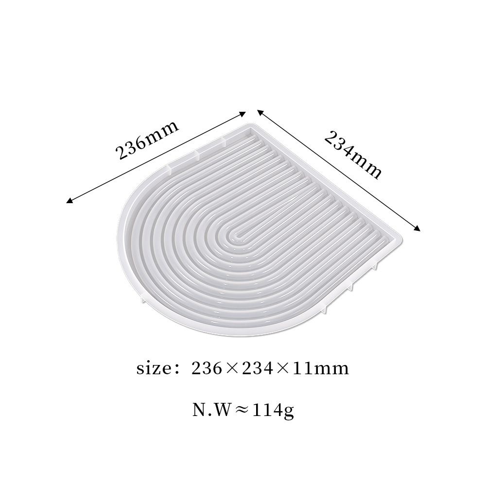 Diy cristal epoxi yeso decoración placa colocación arco onda terraza bandeja de almacenamiento molde de silicona en stock